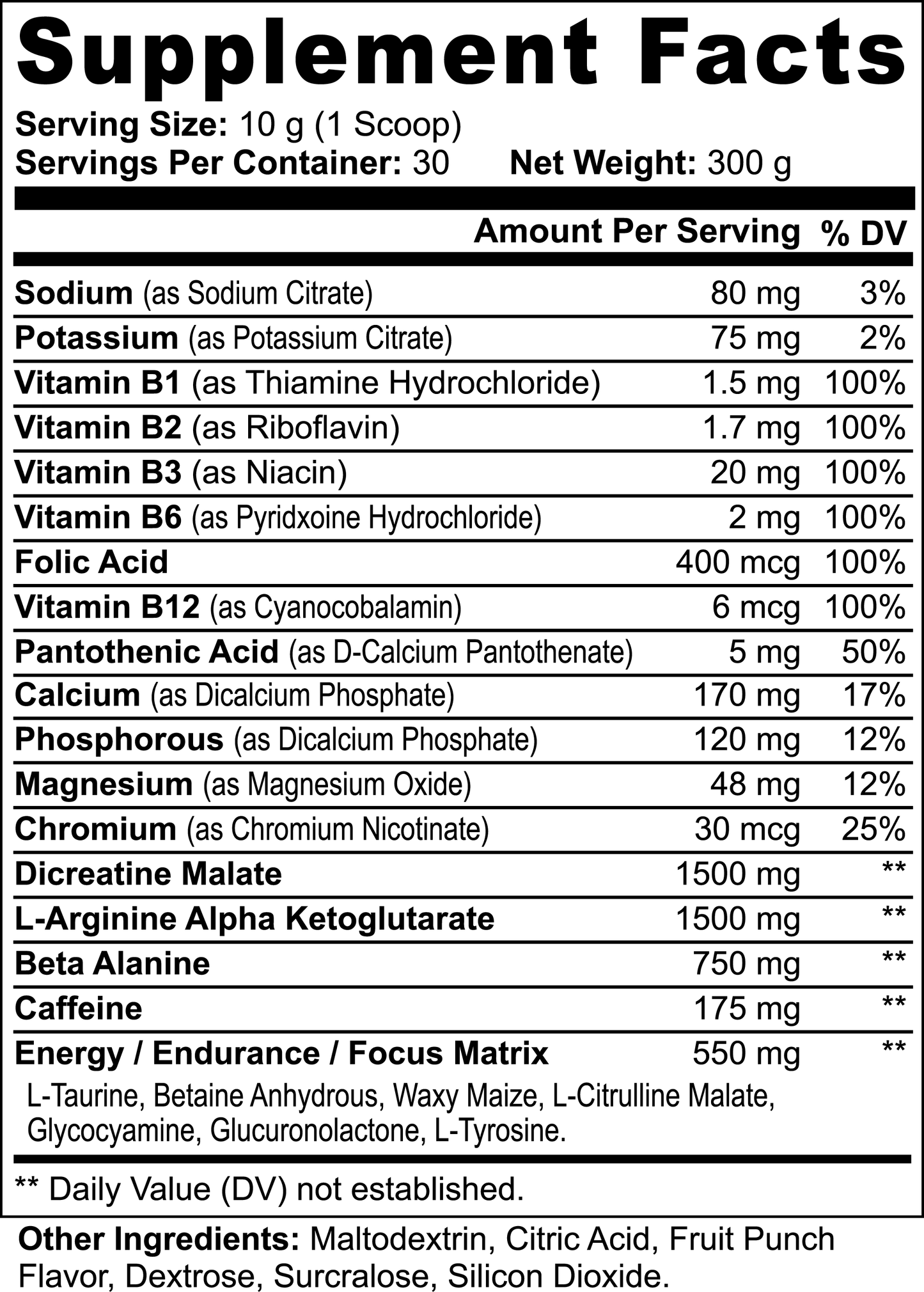 RENGARCO PRE WORKOUT NITRIC SHOCK  FRUIT PUNCH